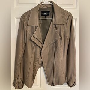 Women's Taupe Leather Jacket
